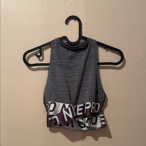 Nike Women's Charcoal and Burgundy Crop Top
